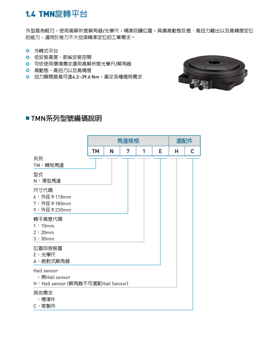 上銀直驅電機:DMN93G